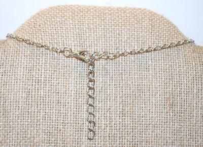 28 Clear Stones Cross PENDANT (2Â¾" x 1") on a Silver Chain Necklace 18" L