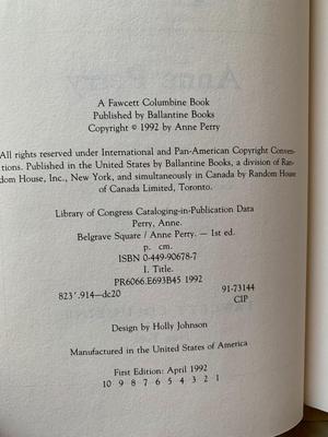 Signed first edition by Anne Perry