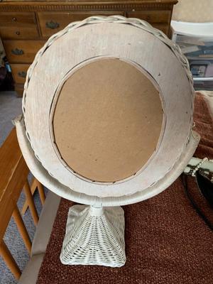 Wicker table top mirror