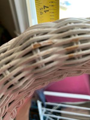 Wicker table top mirror