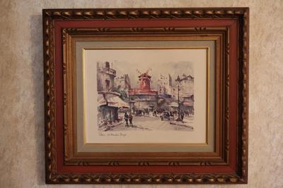 Signed Framed Print of Moulin Rouge in Paris