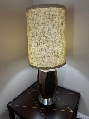 MCM Walnut & Smoked Lucite Table Lamp