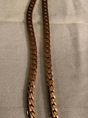 Vintage Gold colored choker/ necklace with rhinestone Center