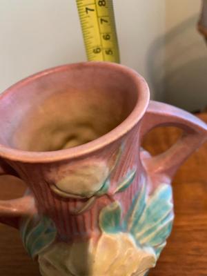 Roseville 168 Coral Peony Vase