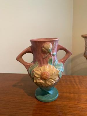 Roseville 168 Coral Peony Vase
