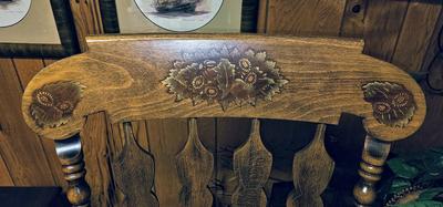 Antique rocker with painted design