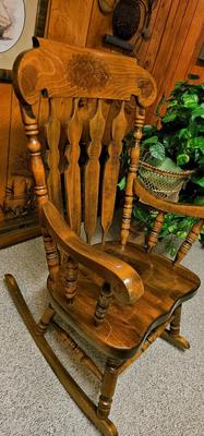 Antique rocker with painted design