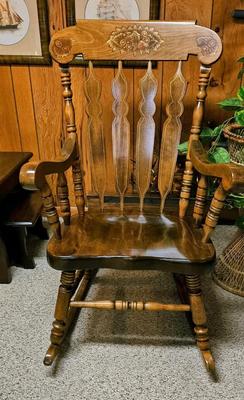 Antique rocker with painted design