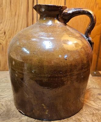 Brown jug with handle 2 gallon Stoneware