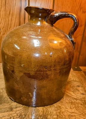 Brown jug with handle 2 gallon Stoneware