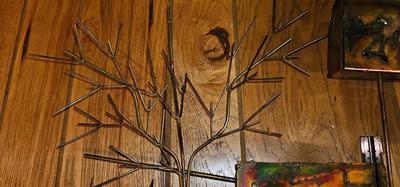 Rare Find! Curtis Jere Style Vintage Brass wall hanging depicting a fence MCM