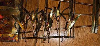 Rare Find! Curtis Jere Style Vintage Brass wall hanging depicting a fence MCM