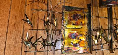 Rare Find! Curtis Jere Style Vintage Brass wall hanging depicting a fence MCM