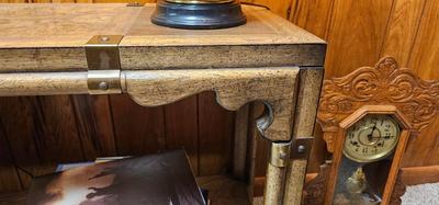 Sofa Console Table. Wood with brass accents 60" long