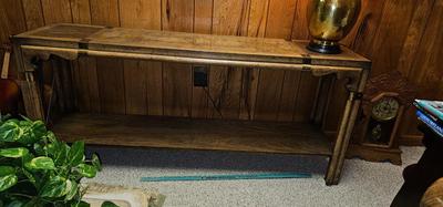Sofa Console Table. Wood with brass accents 60" long