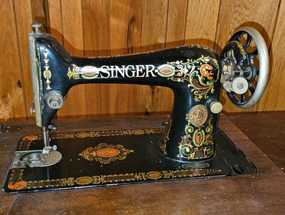 Antique Treadle Singer Sewing Machine Model 66 Red Eye