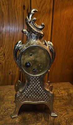 Vintage Louis XV Pendulette d'Art Exactron Gilded clock 1964 Ornate brass mantle clock