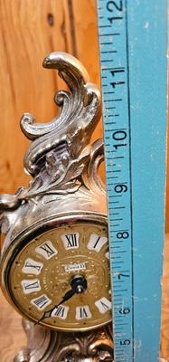 Vintage Louis XV Pendulette d'Art Exactron Gilded clock 1964 Ornate brass mantle clock
