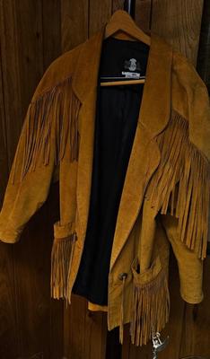 Vintage fringe Leather Jacket Pheonix Western Wear Medium