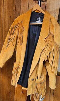 Vintage fringe Leather Jacket Pheonix Western Wear Medium