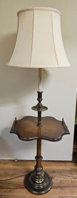 Vintage lamp with built in table heavy and sturdy