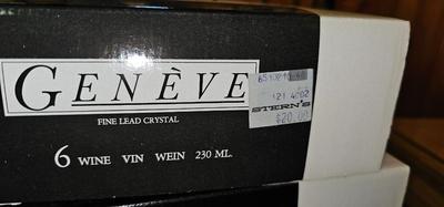 Geneve Bohemia Stemware Bar Glasses 5 styles set of 6 (30 glasses total)