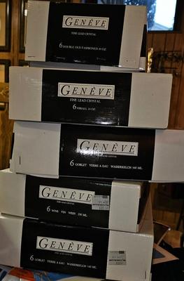Geneve Bohemia Stemware Bar Glasses 5 styles set of 6 (30 glasses total)
