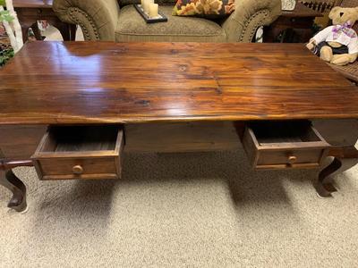 Boho Chic, rustic Coastal Coffee Table With Drawers
