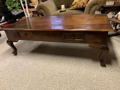 Boho Chic, rustic Coastal Coffee Table With Drawers
