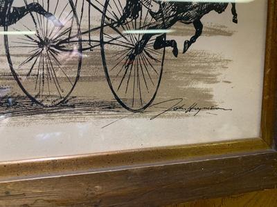 Framed horses and carriages print