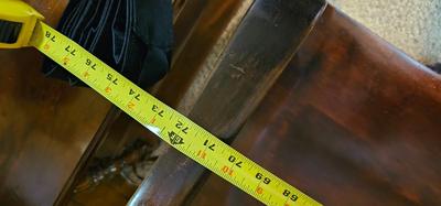 72" long antique Antique Birch Courthouse Railroad Depot Or Bankers Wood Bench