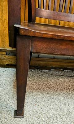 72" long antique Antique Birch Courthouse Railroad Depot Or Bankers Wood Bench