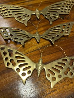 Vintage Brass Butterfly Wall Hanging Home DÃ©cor Mid Century MCM