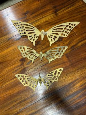 Vintage Brass Butterfly Wall Hanging Home DÃ©cor Mid Century MCM