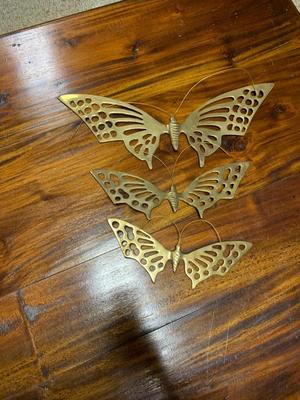Vintage Brass Butterfly Wall Hanging Home DÃ©cor Mid Century MCM