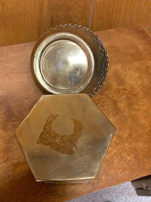 Vintage brass boxes and container collection lot