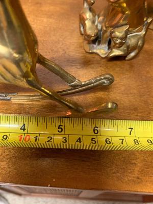 Vintage brass animal collection Rocking Horse, Bunny, Mouse and Momma Cat with Kittens