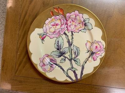 Vintage Limoges Peony plate 10"