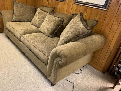 H.M. pillowback sofa with rolled arms 95