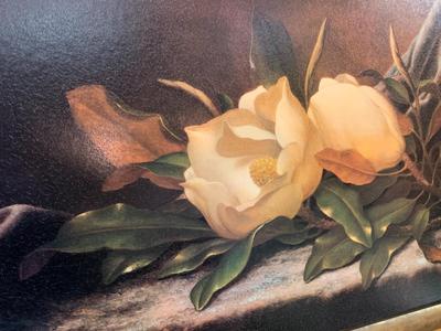 LARGE Framed Magnolia flowers print 26" x 44"