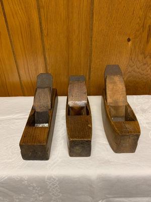 3 vintage rustic planers including W. Butcher