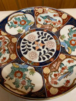 Vintage Japanese Porcelain Gold Imari Hand Painted Plate