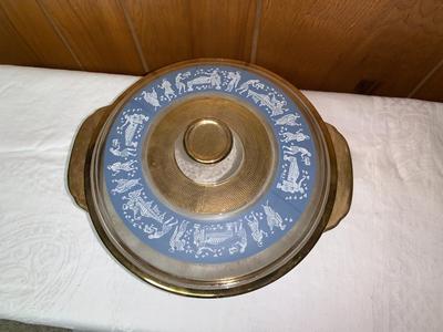 Fire King Grecian Hellenic casserole with lid