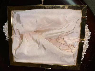 White Vintage beaded Evening bag
