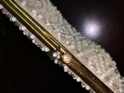 White Vintage beaded Evening bag