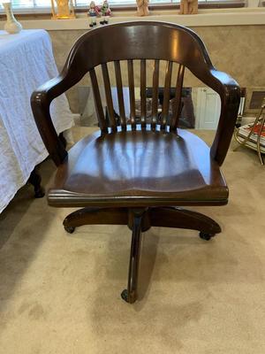 Banker's Rolling Office Chair Vintage