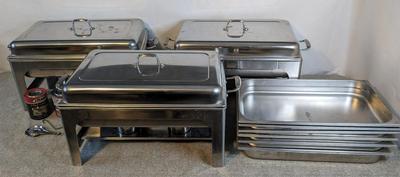 Tramontina 21"x`13" Chafing Dishes with Extra Chafers