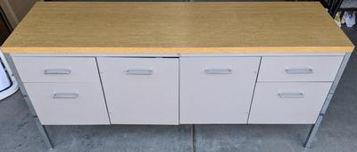 Mid Mod Metal Office Credenza