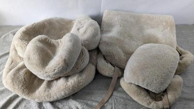 Faux Fur Seat Covers with Headrest Slips