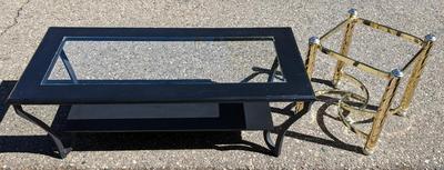 Coffee Table and Brass Frame
